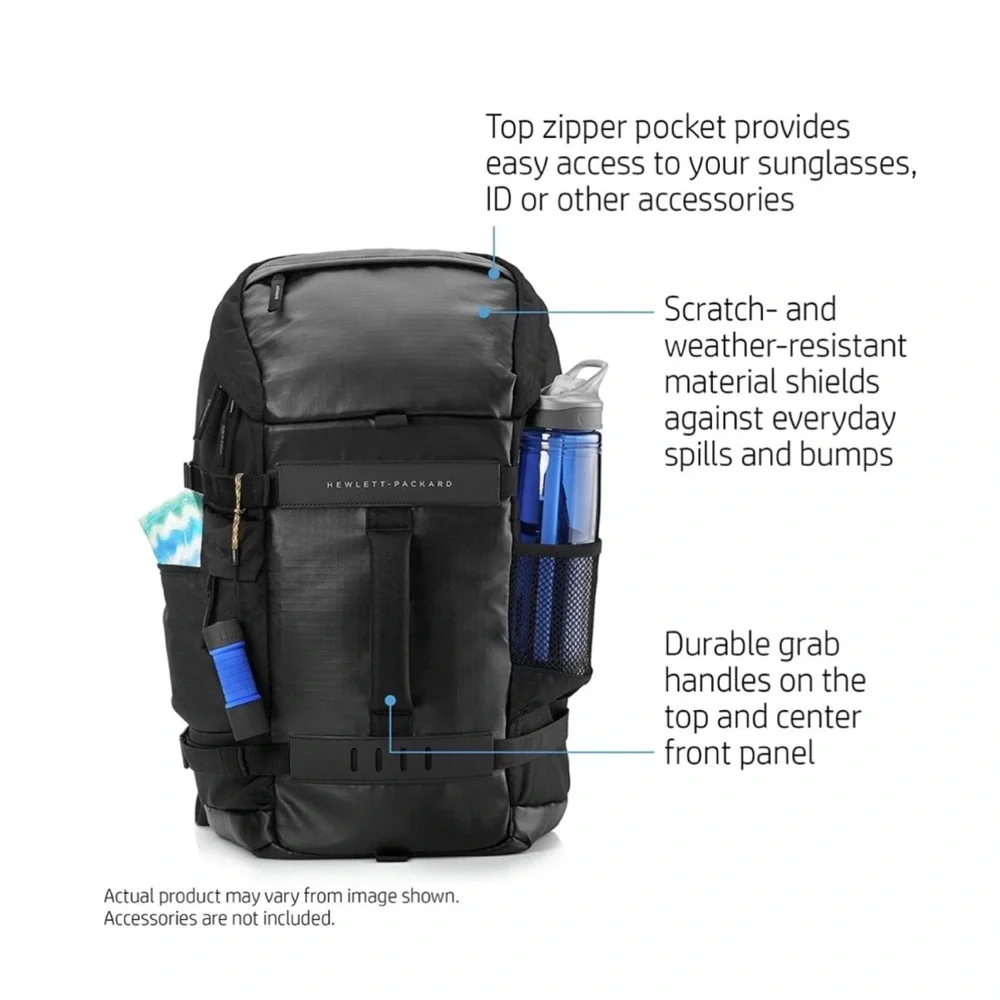 HP Black Backpack for Men